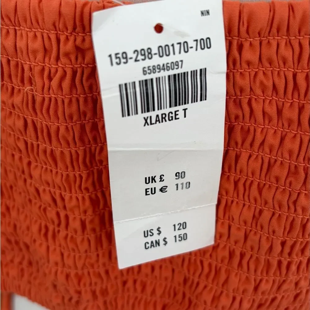 New with tag Abercrombie & Fitch orange drop waist cutout maxi dress size XLT.